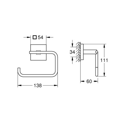 GROHE 40978000 - Držiak toaletného papiera START CUBE lesklý chróm