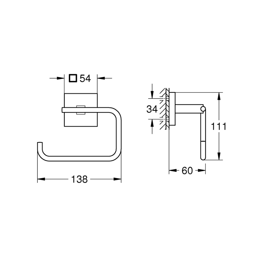 GROHE 40978000 - Držiak toaletného papiera START CUBE lesklý chróm