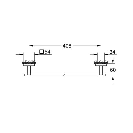 GROHE 40987DC0 - Držiak na osušky START CUBE 450 mm, nerezová oceľ