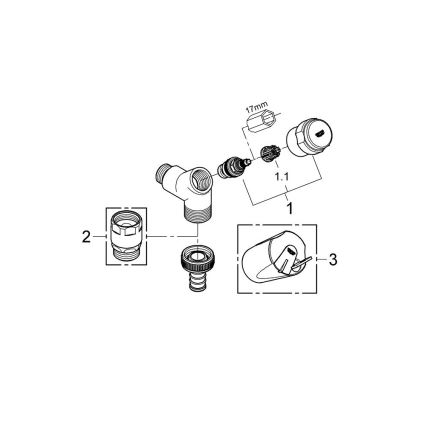GROHE 41010000 - Pripojovací ventil EGGEMANN DN 15 lesklý chróm