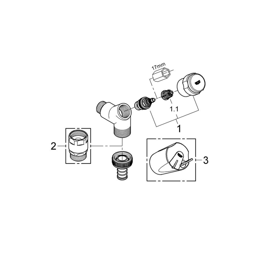 GROHE 41010000 - Pripojovací ventil EGGEMANN DN 15 lesklý chróm