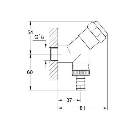 GROHE 41010000 - Pripojovací ventil EGGEMANN DN 15 lesklý chróm