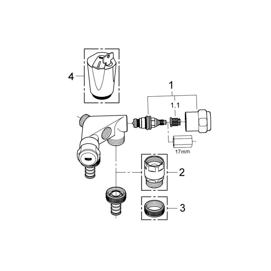 GROHE 41020000 - Dvojitý ventil EGGEMANN 12” lesklý chróm