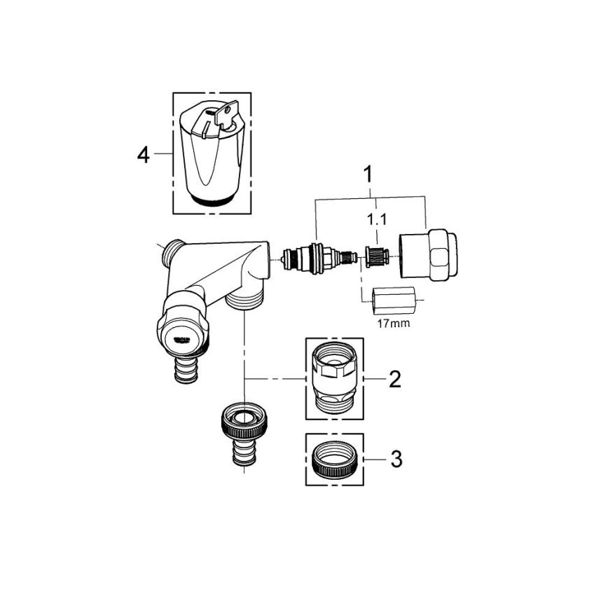 GROHE 41022000 - Dvojitý ventil EGGEMANN DN 15 lesklý chróm