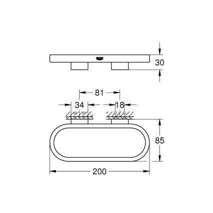 GROHE 41035000 - Držiak na uteráky SELECTION 200 mm lesklý chróm