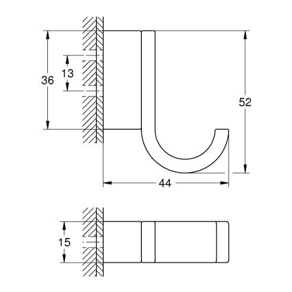 GROHE 41039A00 - Háčik na župan SELECTION grafit
