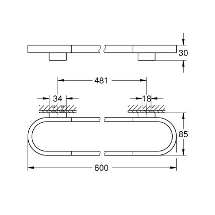 GROHE 41056000 - Držiak na uterák SELECTION 600 mm lesklý chróm
