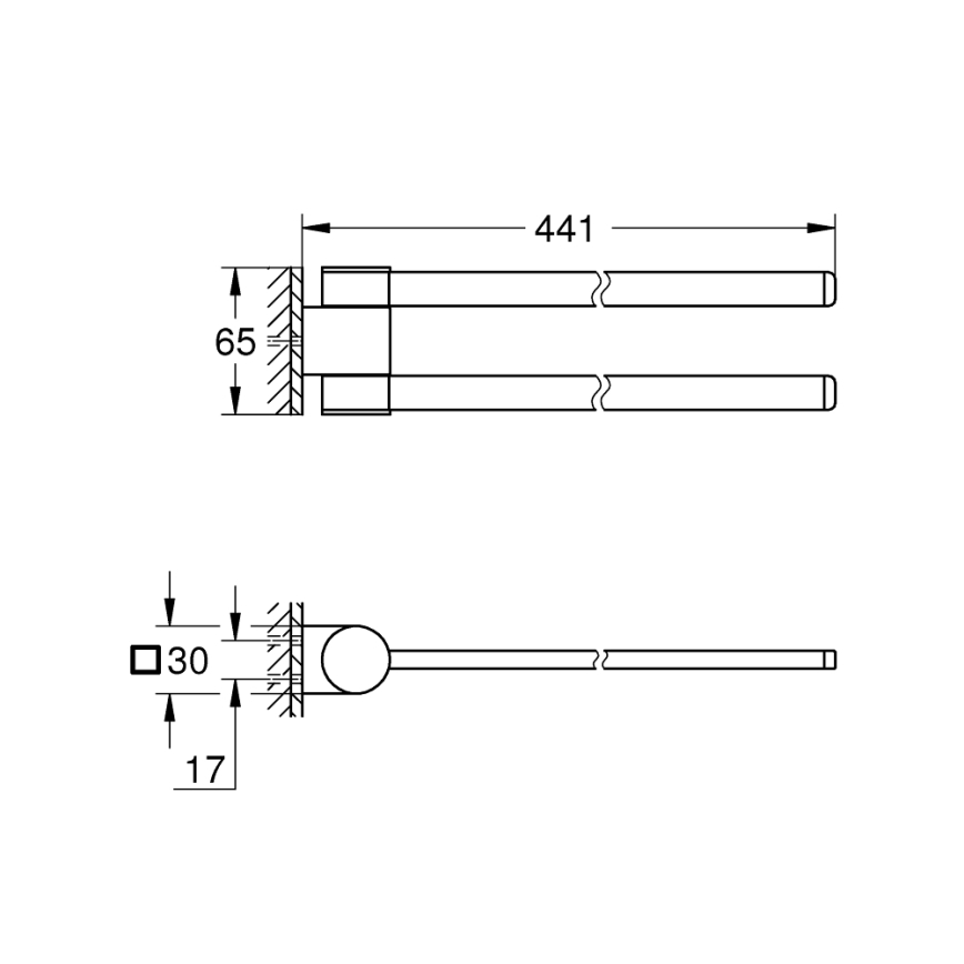 GROHE 41063000 - Držiak na uteráky SELECTION 441 mm lesklý chróm