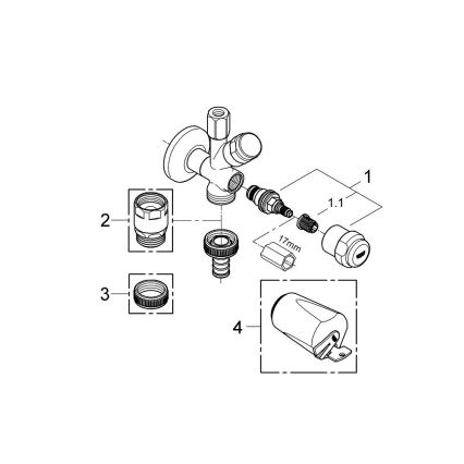 GROHE 41073000 - Kombi-rohový ventil WAS 12” × 38” lesklý chróm