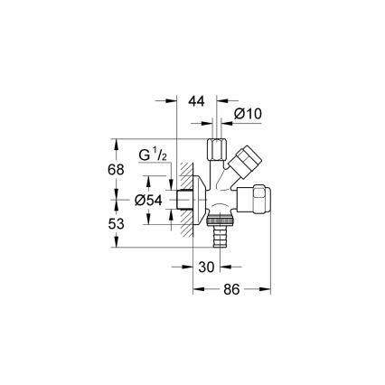 GROHE 41073000 - Kombi-rohový ventil WAS 12” × 38” lesklý chróm