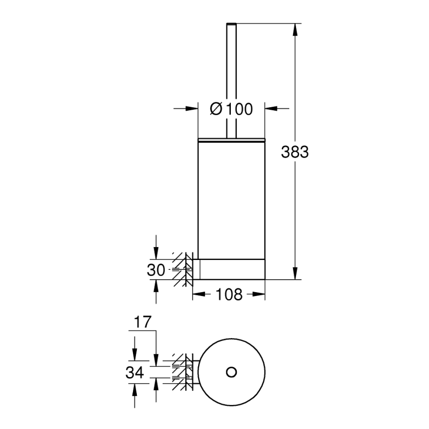 GROHE 41076000 - Sada na čistenie toalety SELECTION, lesklý chróm