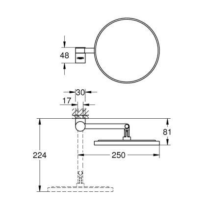 GROHE 41077000 - Kozmetické zrkadlo SELECTION 20 × 20 cm, lesklý chróm