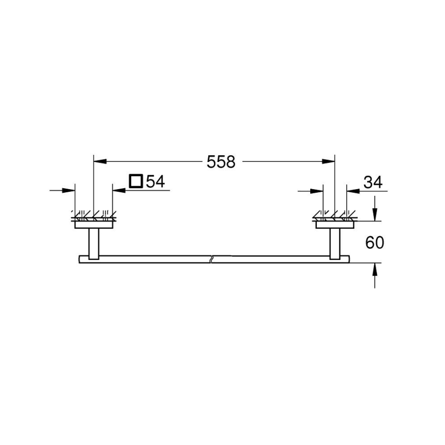GROHE 41089000 - Držiak na uteráky START CUBE 600 mm leštený chróm
