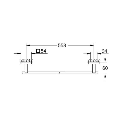 GROHE 41089DC0 - Držiak na uteráky START CUBE 600 mm, nerezová oceľ