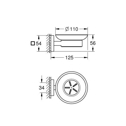 GROHE 410962430 - Miska na mydlo START CUBE 110 x 56 x 125 mm čierna