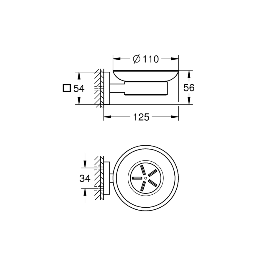 GROHE 410962430 - Miska na mydlo START CUBE 110 x 56 x 125 mm čierna