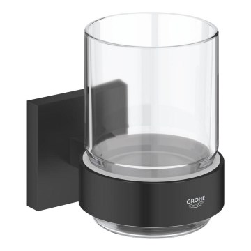 GROHE 410972430 - Čierny sklenený pohár s držiakom START CUBE