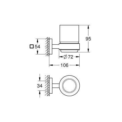 GROHE 410972430 - Čierny sklenený pohár s držiakom START CUBE