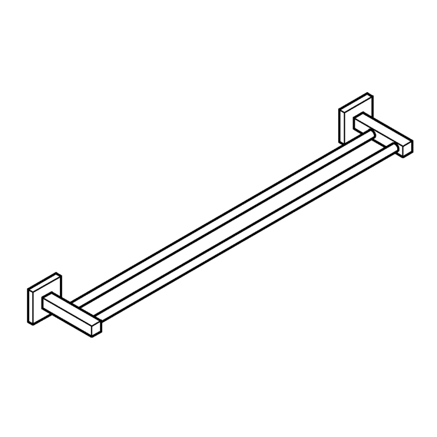 GROHE 411042430 - Dvojramenný držiak na uteráky START CUBE 654 mm čierny