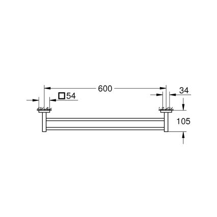 GROHE 411042430 - Dvojramenný držiak na uteráky START CUBE 654 mm čierny