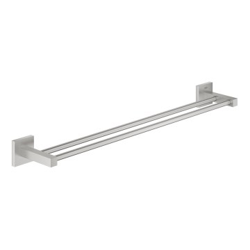 GROHE 41104DC0 - Dvojitý držiak na uteráky QUICKFIX START CUBE 654 mm nerezová oceľ