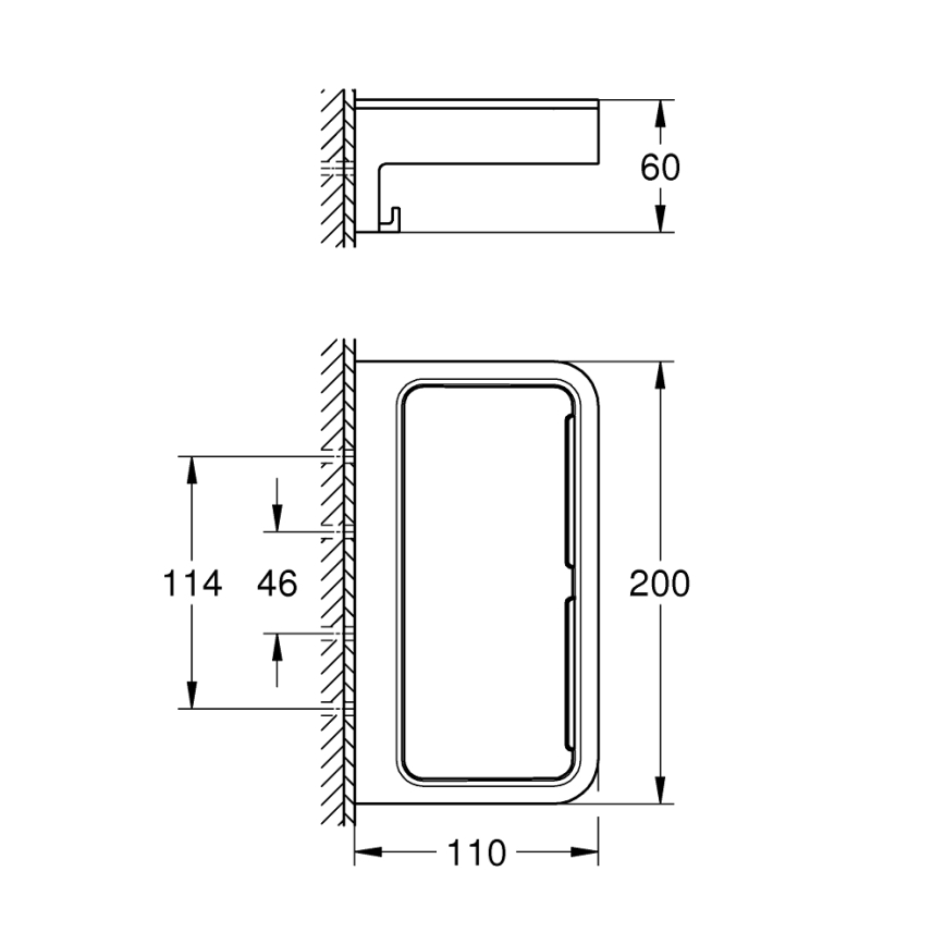 GROHE 411072430 - Sprchová polička START CUBE 200 mm čierna