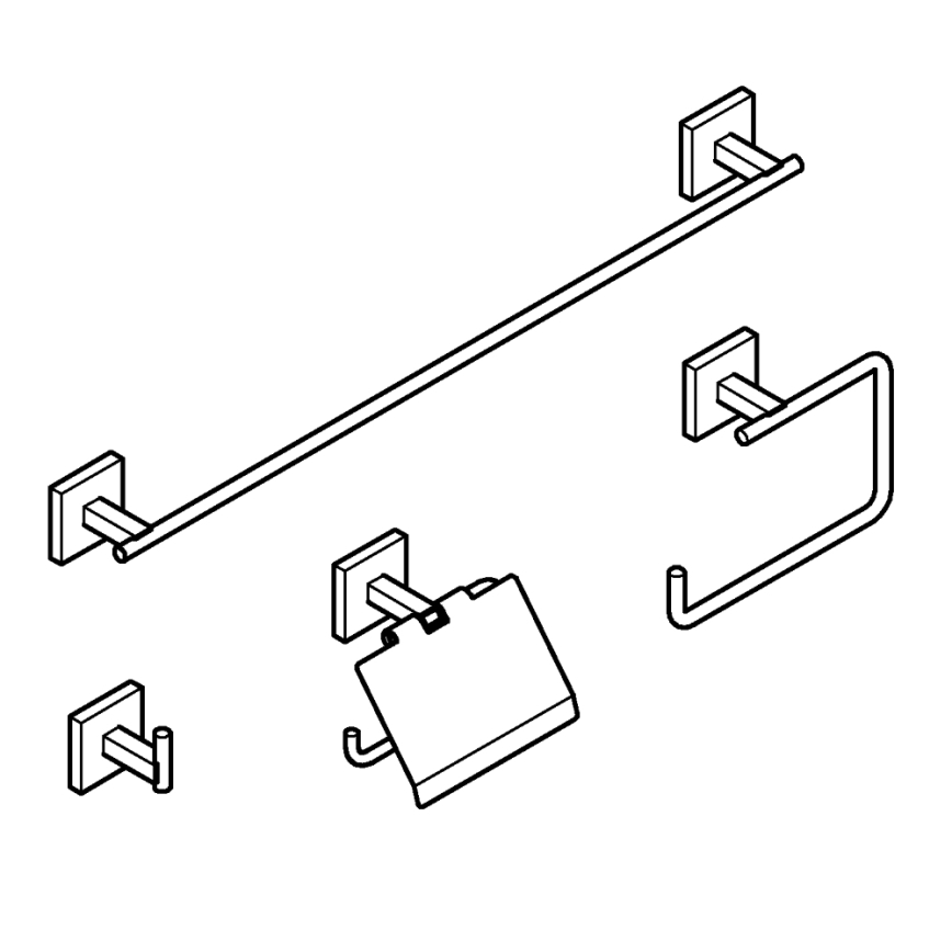 GROHE 41115DC0 - Sada príslušenstva START CUBE 558 mm lesklý chróm