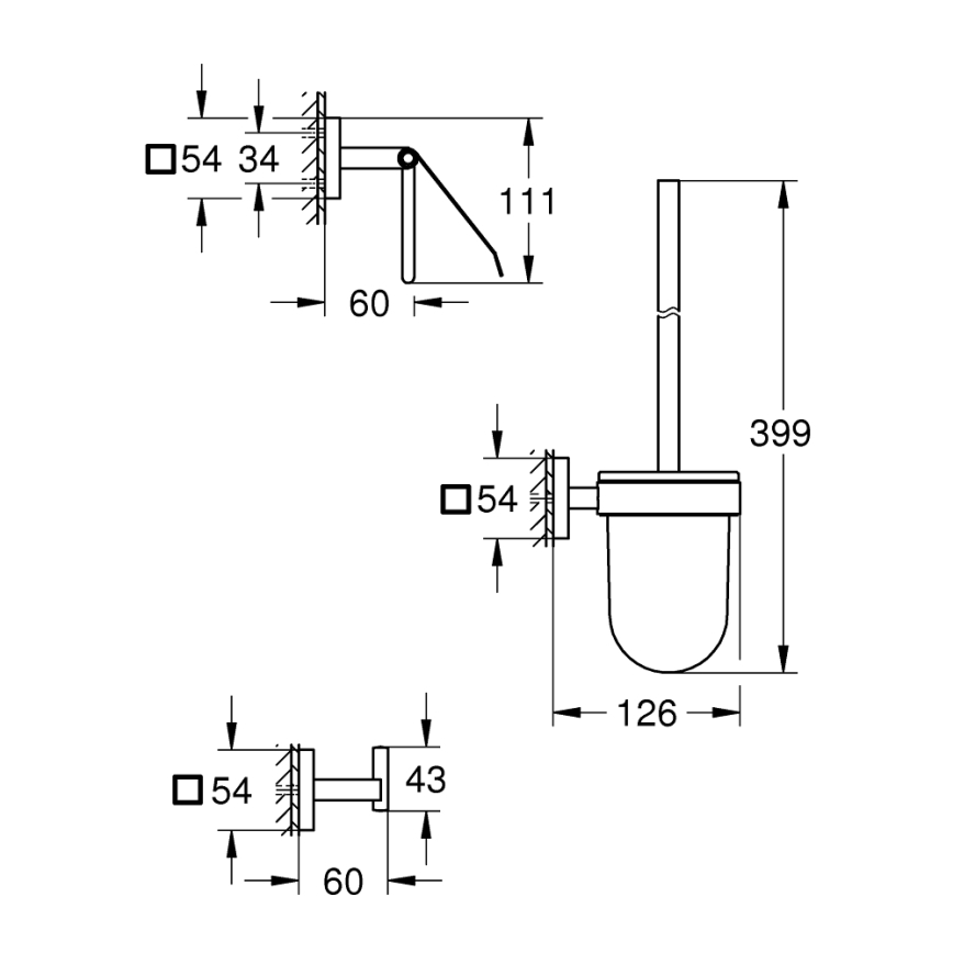 GROHE 411232430 - Sada príslušenstva pre WC 3 v 1 ESSENTIALS lesklý chróm
