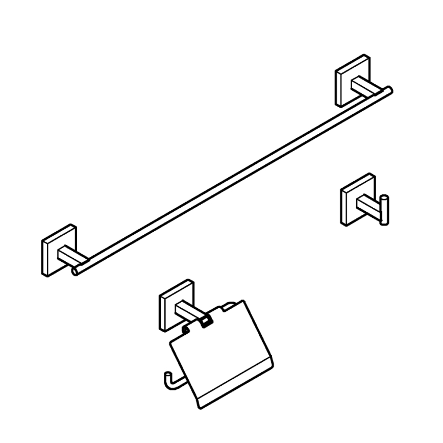 GROHE 411242430 - Sada doplnkov QUICKFIX START CUBE čierna
