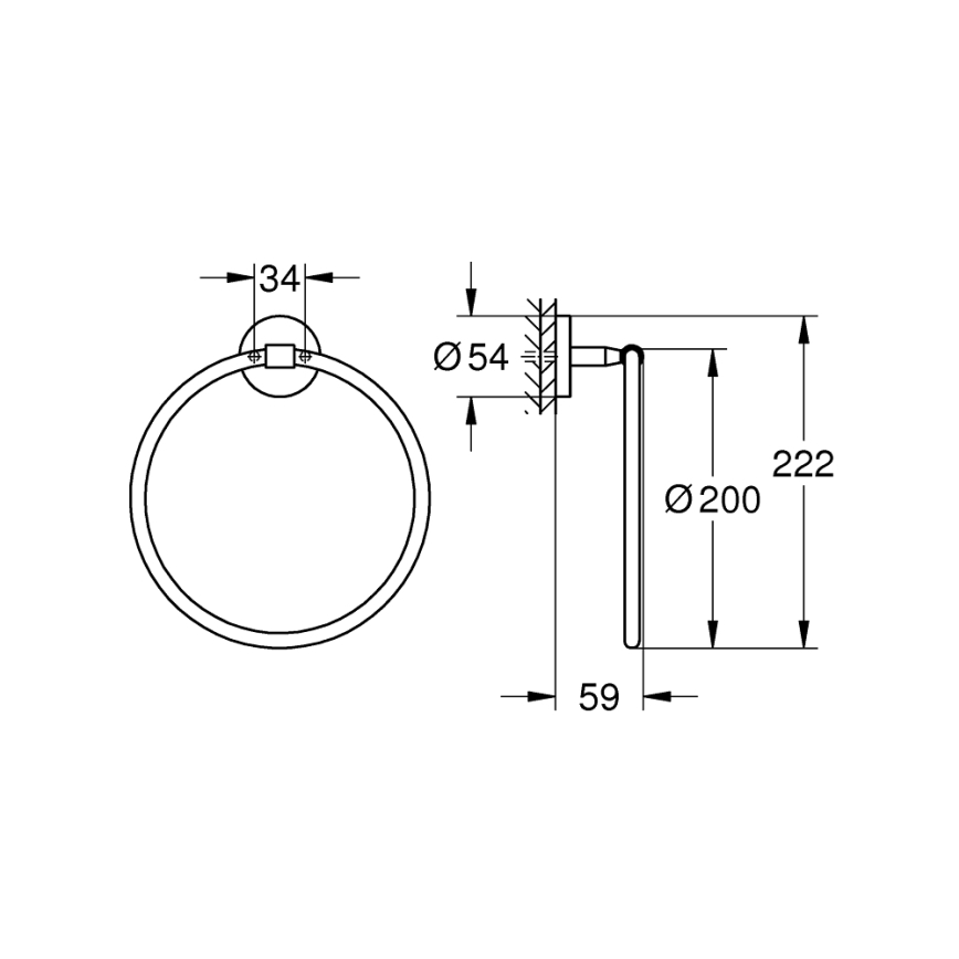 GROHE 41167000 - Držiak na uteráky START COSMOPOLITAN, priemer 200 mm, lesklý chróm