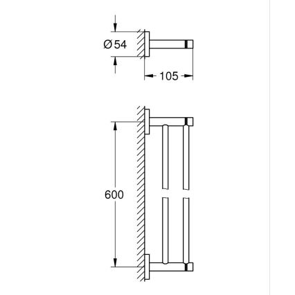 GROHE 41203000 - Dvojramenný držiak na uteráky START 654 mm lesklý chróm