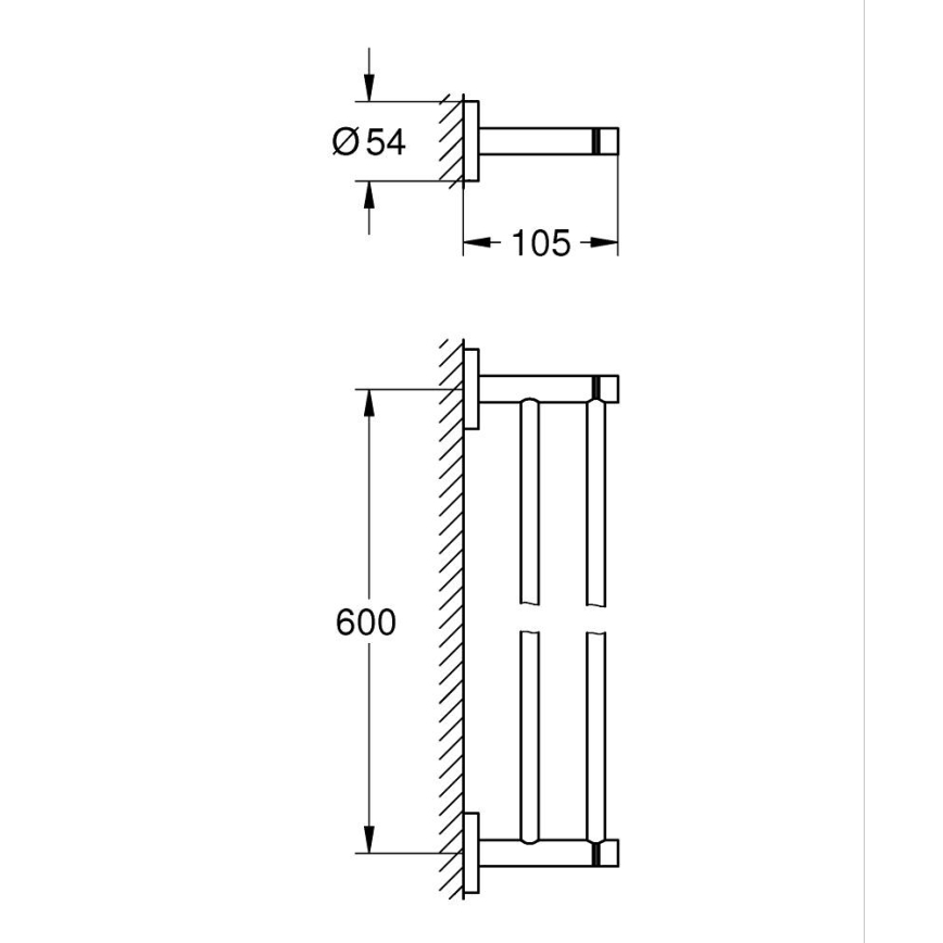 GROHE 41203000 - Dvojramenný držiak na uteráky START 654 mm lesklý chróm