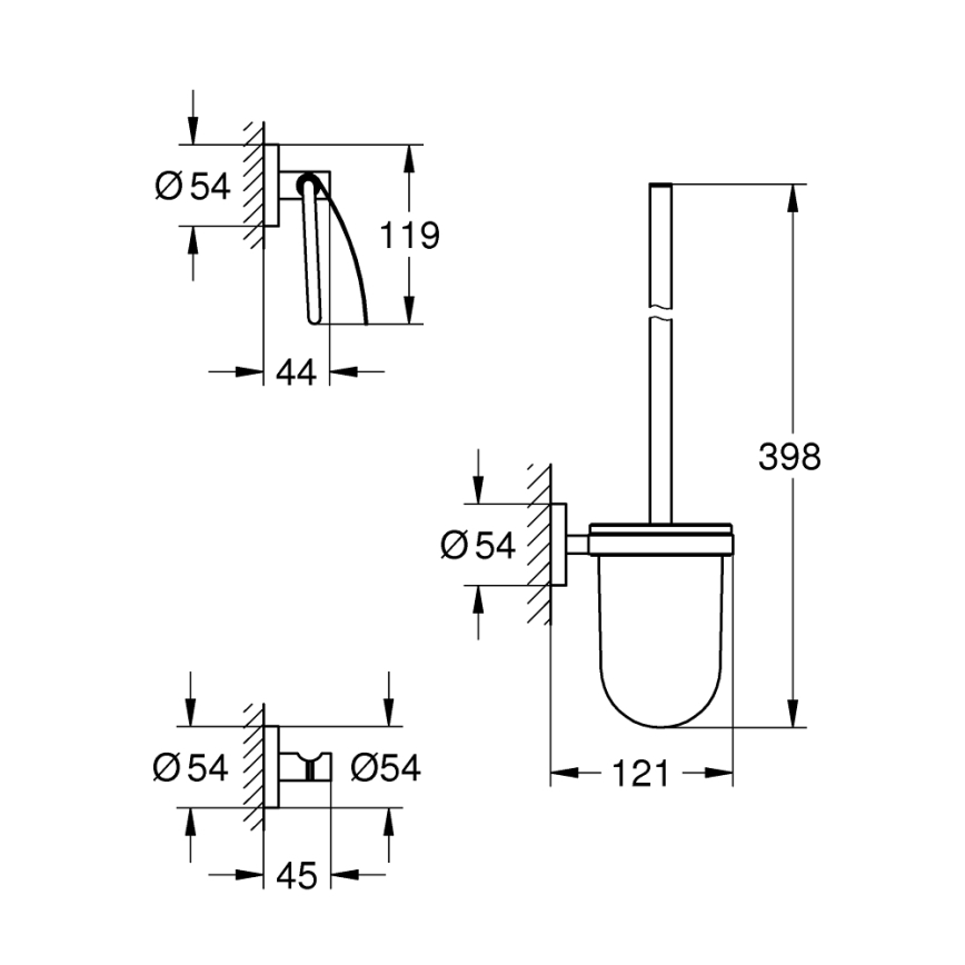 GROHE 41204DC0 - Sada toaletných doplnkov 3 v 1 START, nerezová