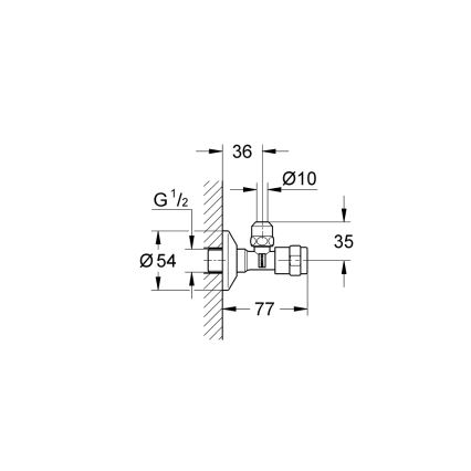 GROHE 41263000 - Rohový ventil EGAPLUS DN 15, lesklý chróm