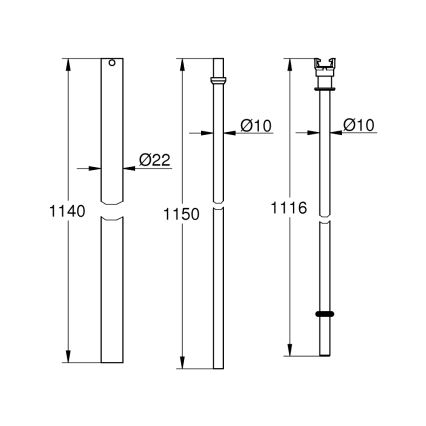 GROHE 48053000 - sprchové rameno pre dodatočnú montáž, predĺžené o 15 cm, lesklý chróm