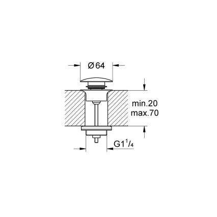 GROHE 65807A00 - Odtoková súprava s uzáverom pre umývadlá s prepadom, grafit