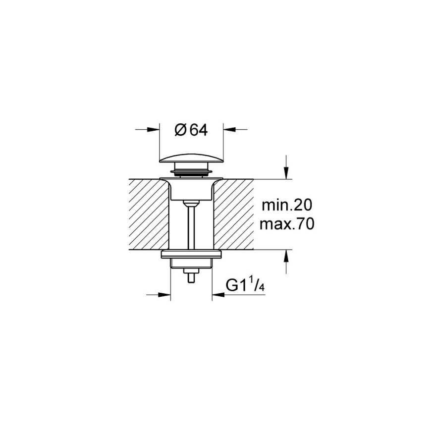 GROHE 65807A00 - Odtoková súprava s uzáverom pre umývadlá s prepadom, grafit