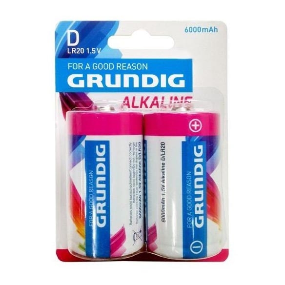 Grundig - 2 ks Alkalická batéria D/LR20 1,5V