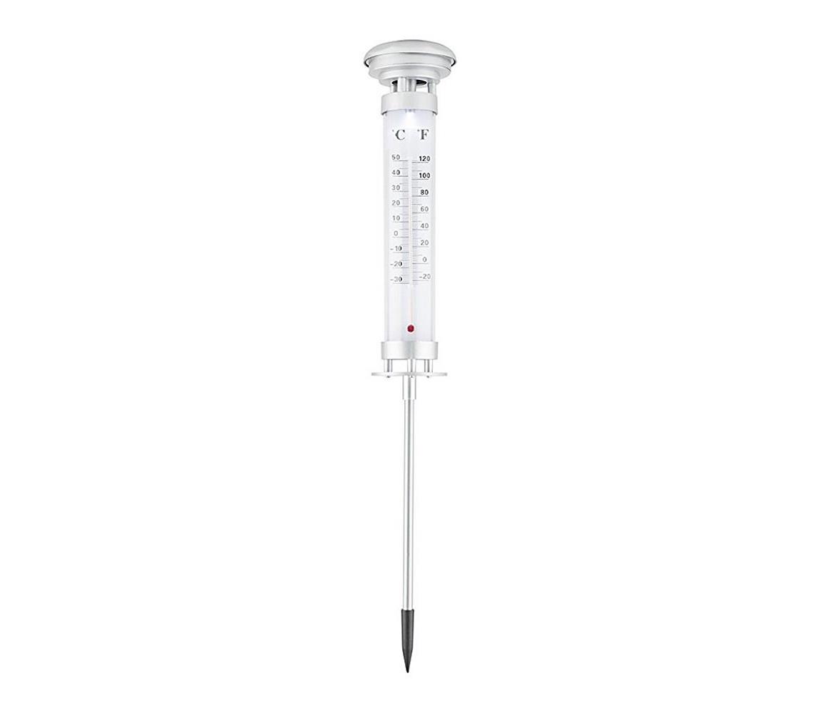 Grundig 89640 - solárna LED lampa s teplomerom, 1,2 V, 600 mAh, IP44 89640