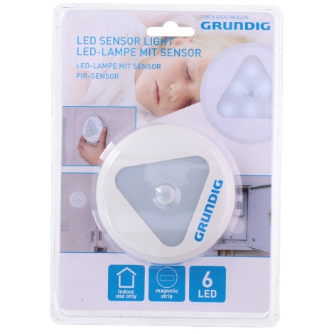 Grundig - LED Orientačné svietidlo so senzorom 6xLED/3xAAA
