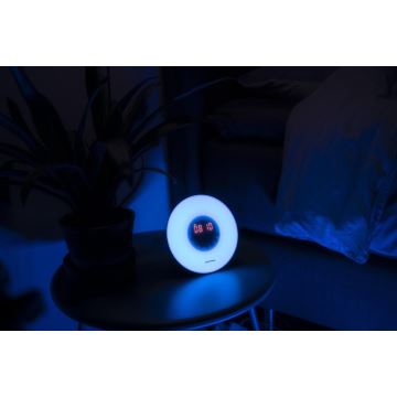 Grundig - LED RGB Stmievateľná nočná lampa s budíkom a FM rádiom LED/5W/5V