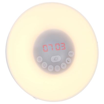 Grundig - LED RGB Stmievateľná nočná lampa s budíkom a FM rádiom LED/5W/5V