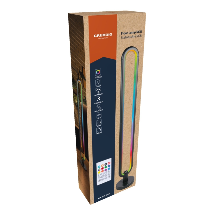Grundig - LED RGB stmievateľná stojacia lampa LED/8W/5V + diaľkové ovládanie