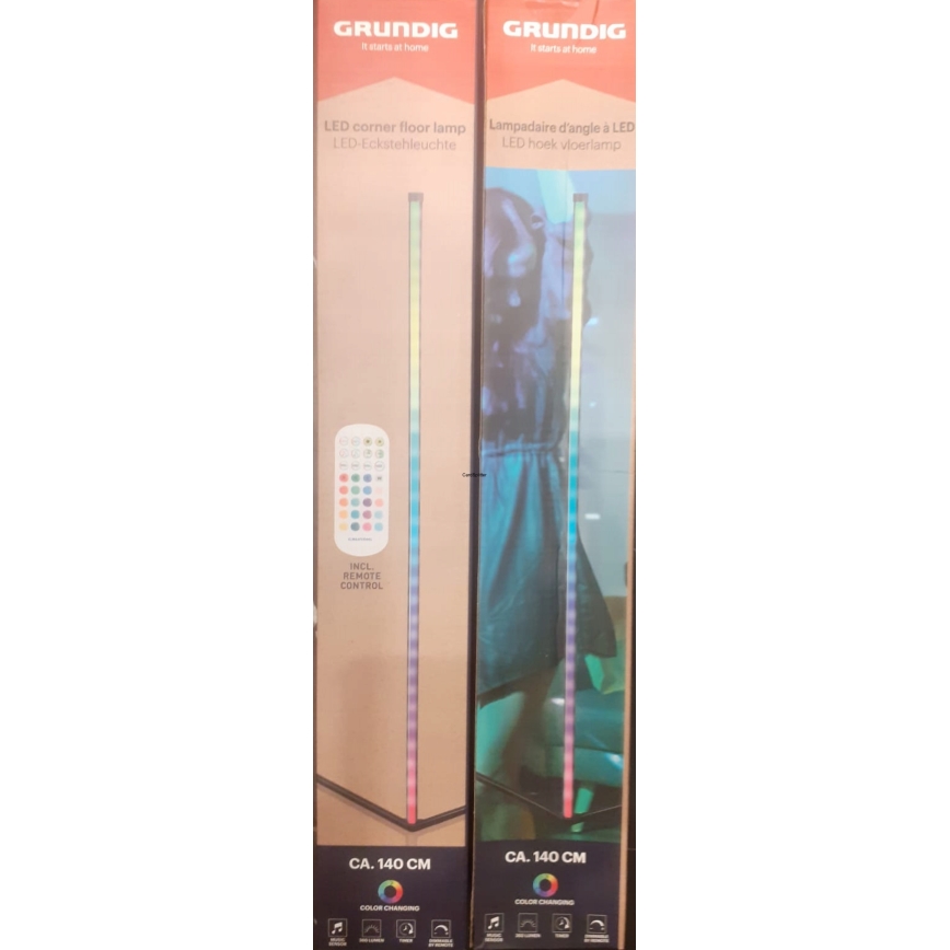 Grundig - LED RGBW Stmievateľná stojacia lampa LED/6W/230V + diaľkové ovládanie