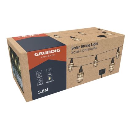 Grundig - LED Solárna reťaz 10xLED 3,8m IP44 teplá biela