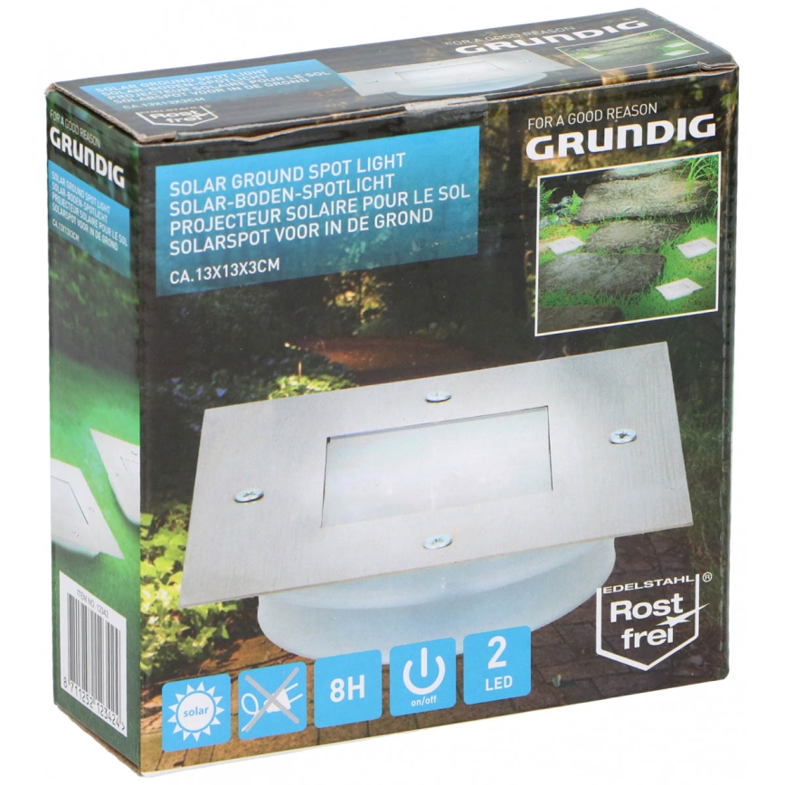Grundig - LED Solárne zápustné svietidlo 2xLED/1,2V 600mAh IP44