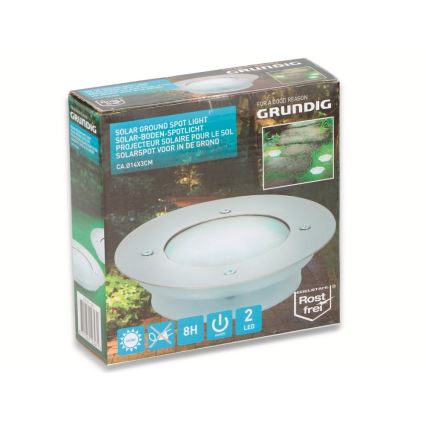 Grundig - LED Solárne zápustné svietidlo 2xLED/1,2V