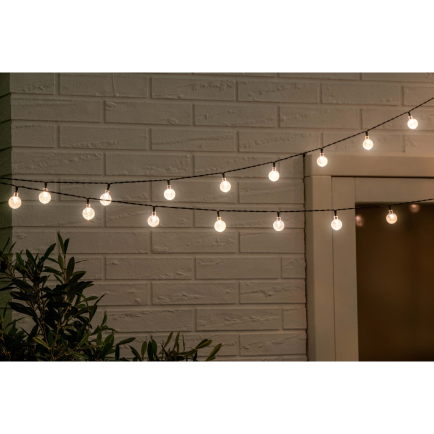 Grundig - LED Stmievateľná solárna reťaz 50xLED/8 funkcií 9,35m IP44 teplá biela + diaľkové ovládanie