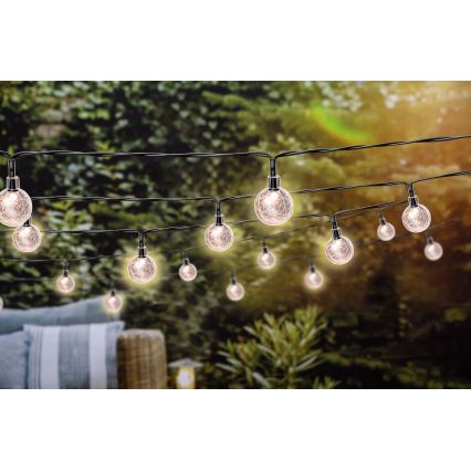 Grundig - LED Stmievateľná solárna reťaz 50xLED/8 funkcií 9,35m IP44 teplá biela + diaľkové ovládanie