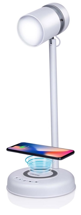 Grundig - LED stolná lampa 3 v 1 s bezdrôtovým nabíjaním a reproduktorom LED/15W/5V
